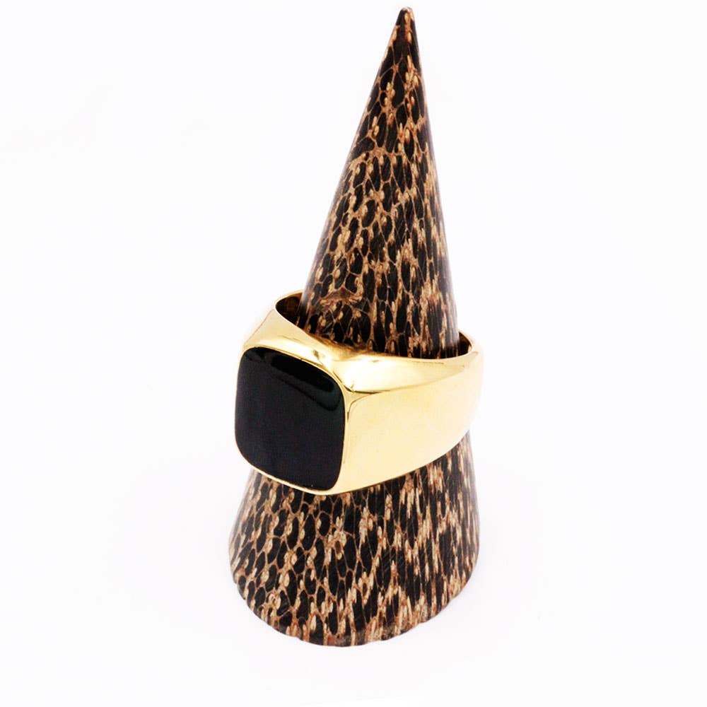 Gouden Ring met Zwarte Steen
