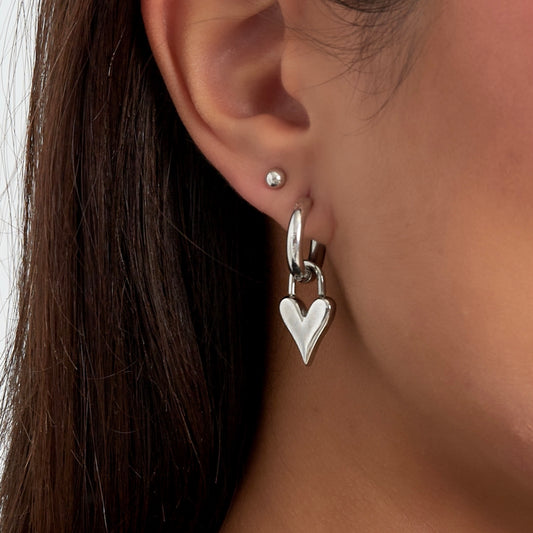 Zilveren oorbellen met hart