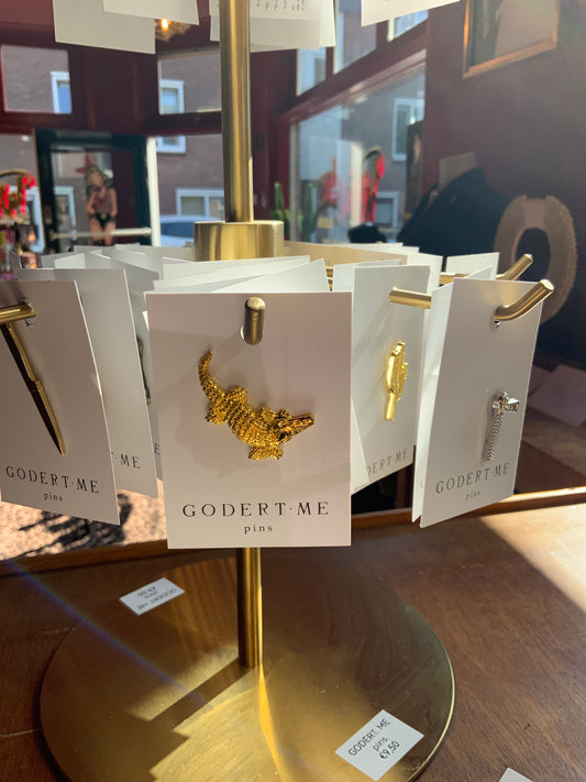 Crocodile pin gold