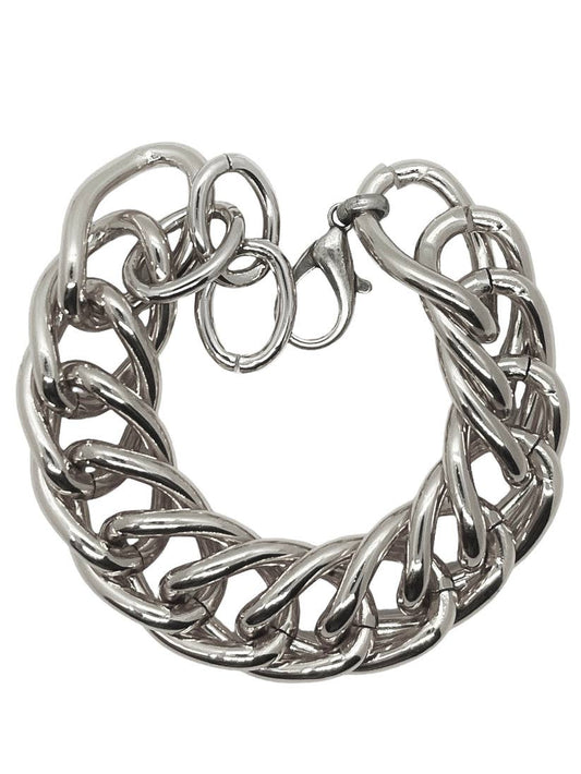 “Ruby” double link bracelet in silver