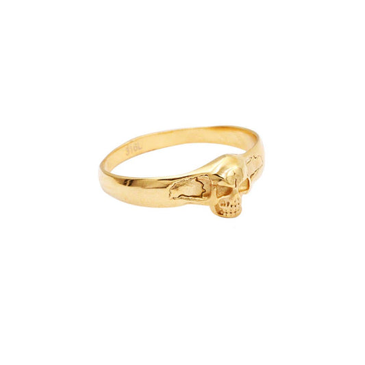 Skull Ring Goud