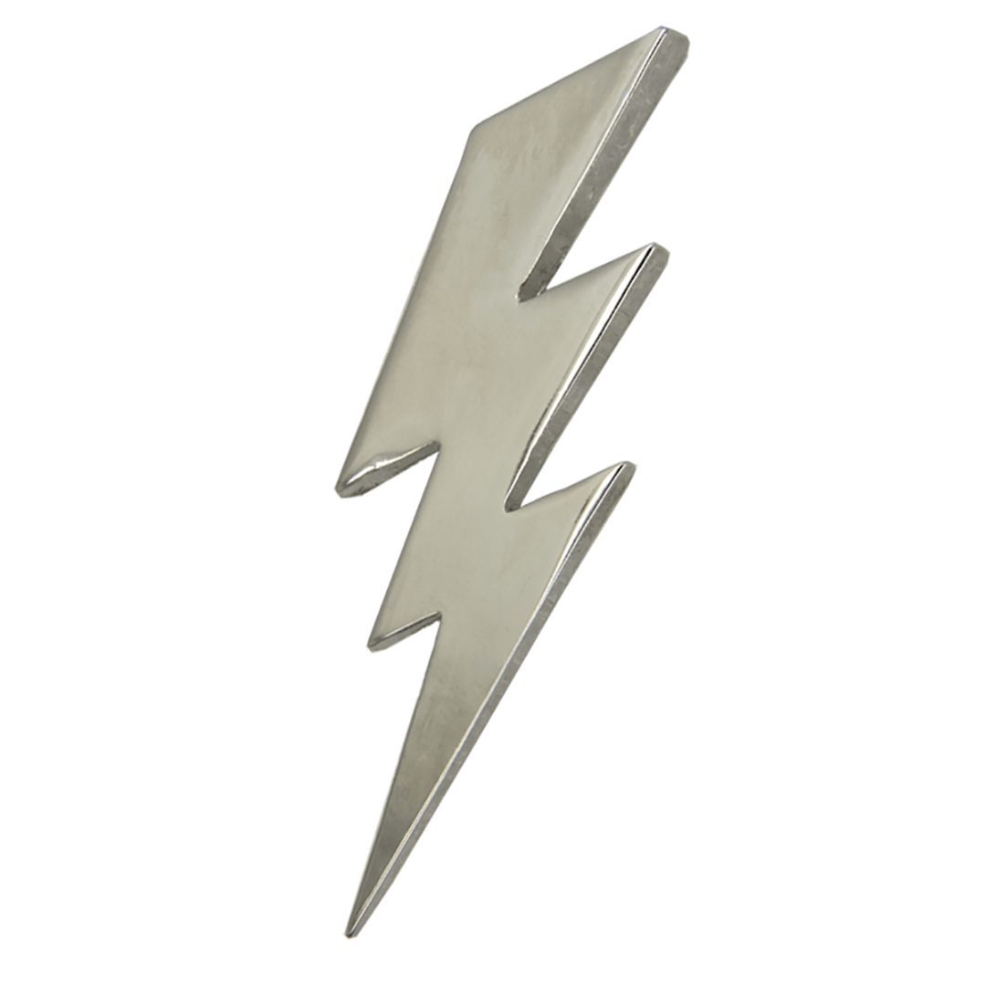 Lightning pin 3d silver