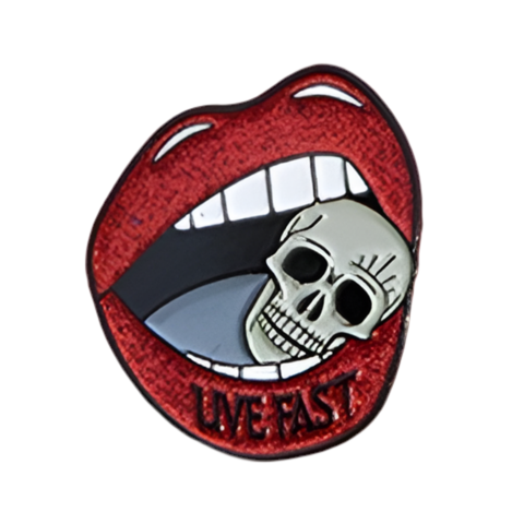 “Live Fast” glitter mouthpin