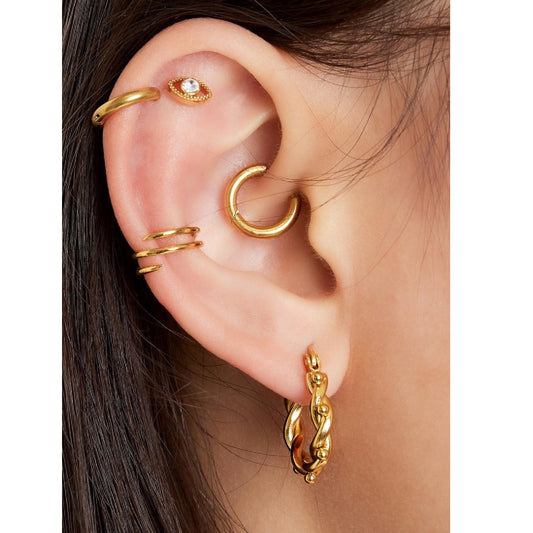 Ear cuff goud spiraal