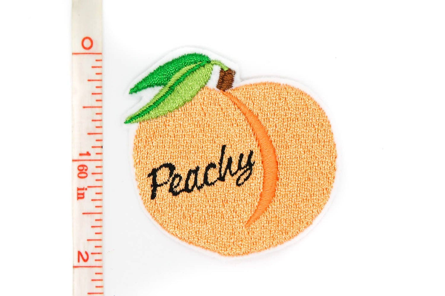 Peachy Peach Fruit Iron on Embroidered Patch