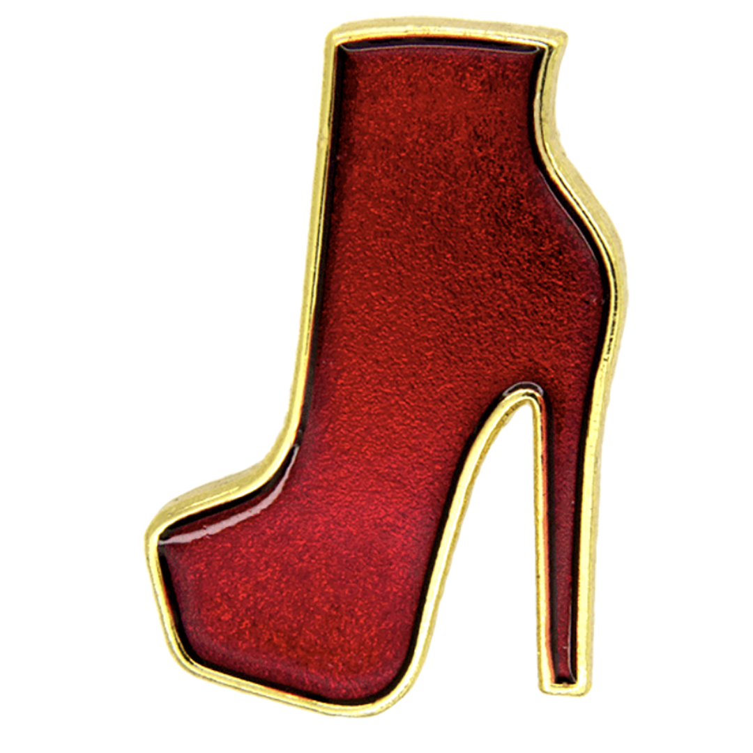 High heel boot pin red
