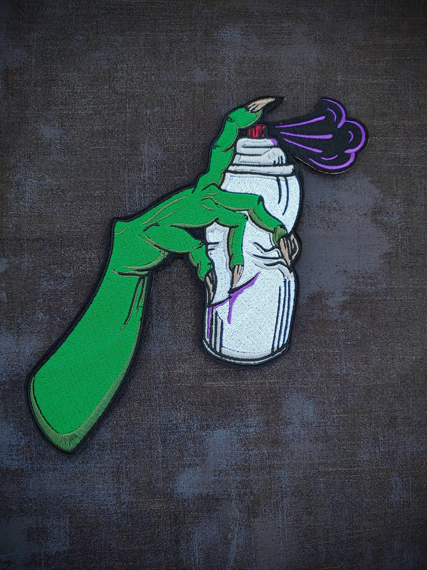 Large Monster Hand Spray Paint Can Embroidered Iron On Patch