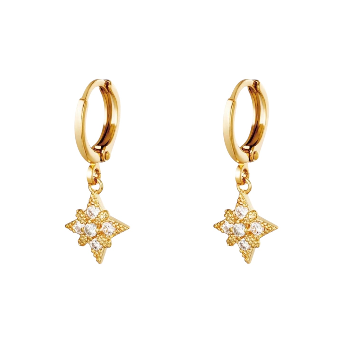 Gouden oorbellen met ster hanger
