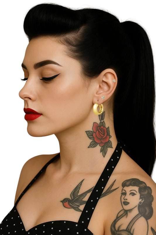 Flat Labret Piercing with Internal Thread