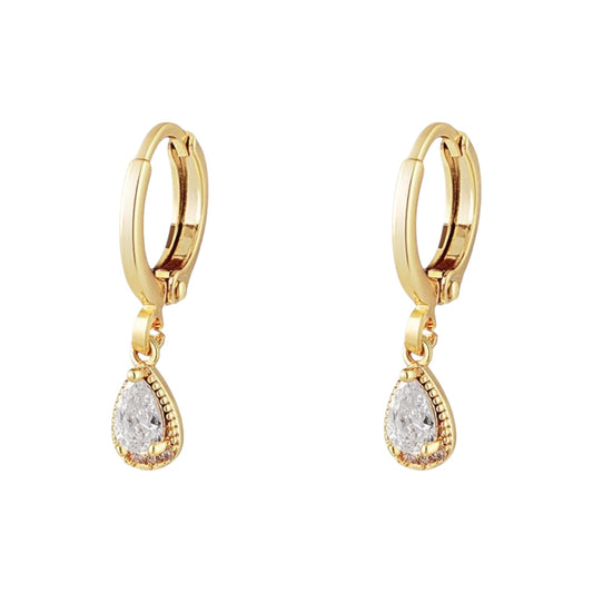 Gouden oorbellen met druppel hanger