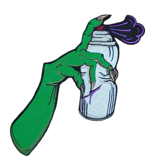Large Monster Hand Spray Paint Can Embroidered Iron On Patch