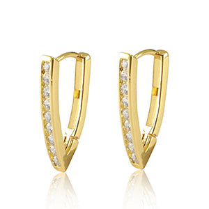 Oval earrings with zirconia