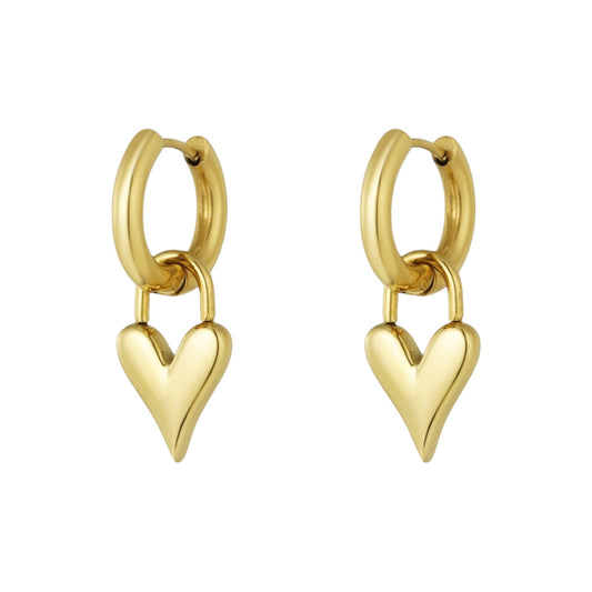 Gouden oorbellen met hart