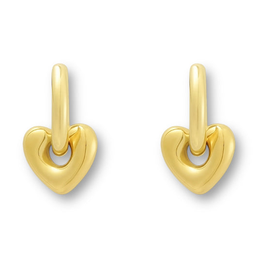 Gouden oorbellen met hart