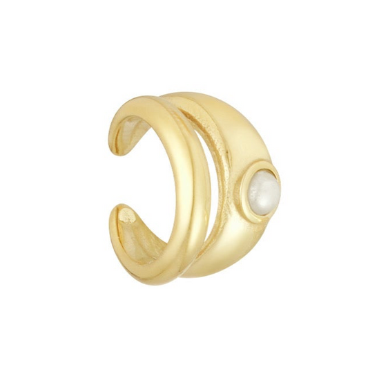 Ear cuff goud met parel