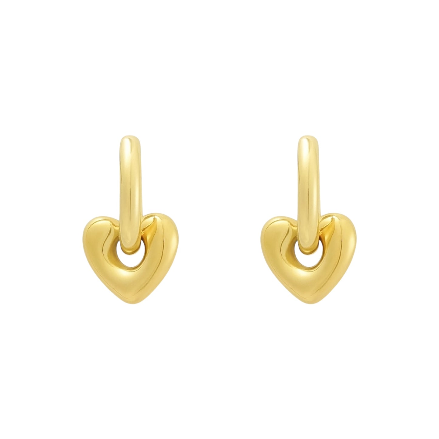 Gouden oorbellen met hart