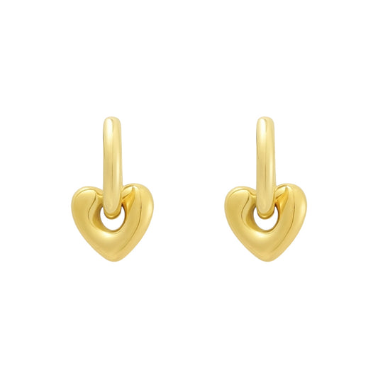 Gouden oorbellen met hart