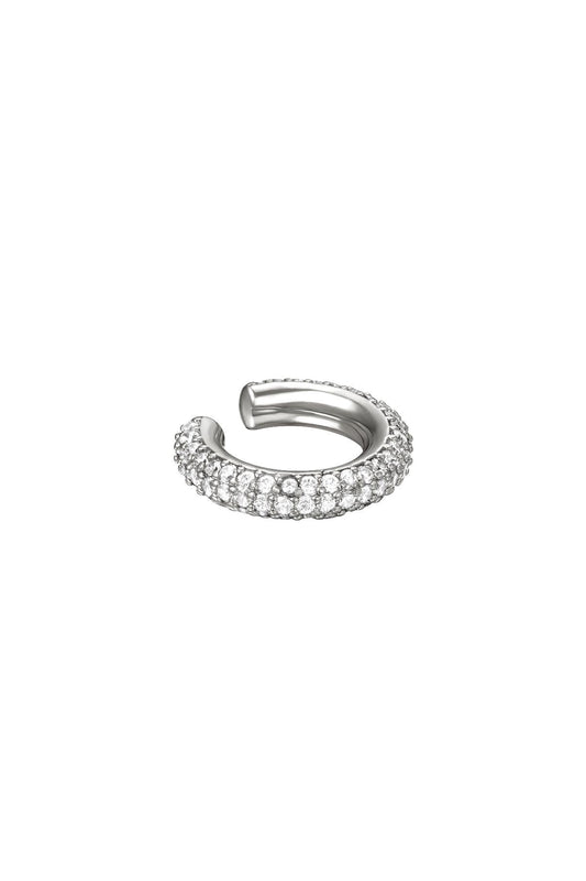 Ear cuff Zilvermet steentjes
