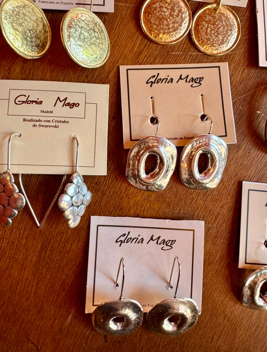 Silver plated hook earring “cluster”