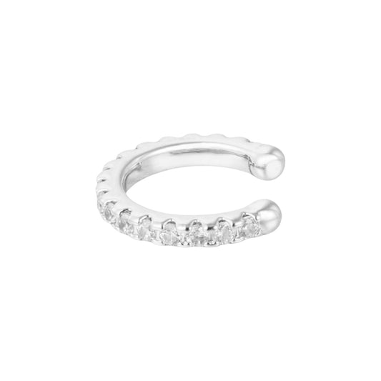 Zilveren Ear cuff met steentjes