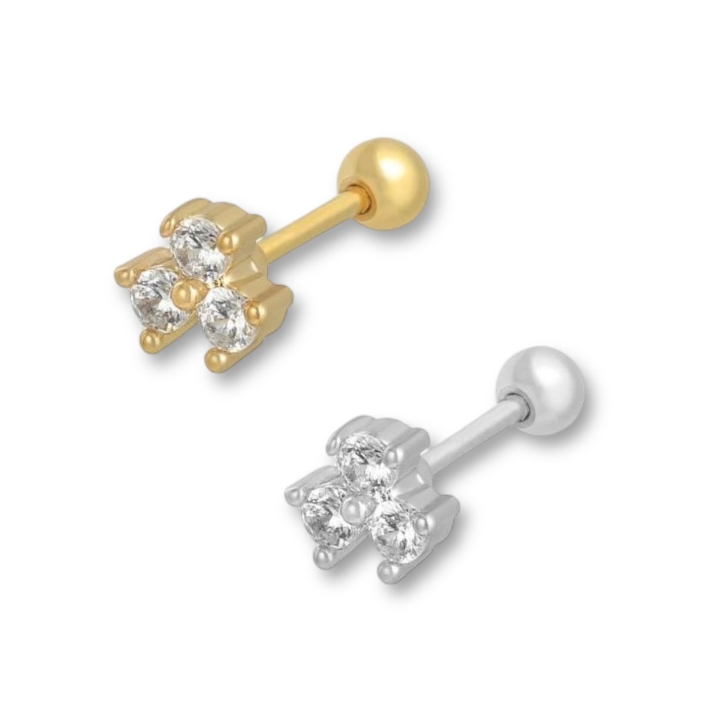 Labret Piercing met steentjes