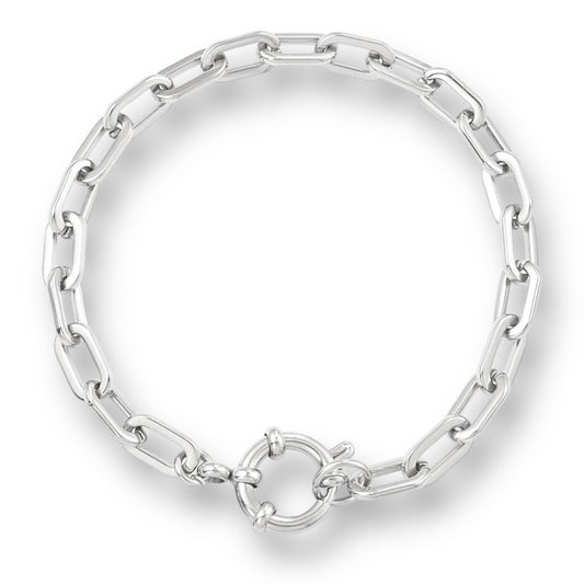 Zilveren schakel armband