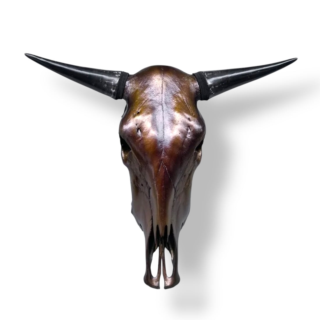 Stieren schedel metallic bruin