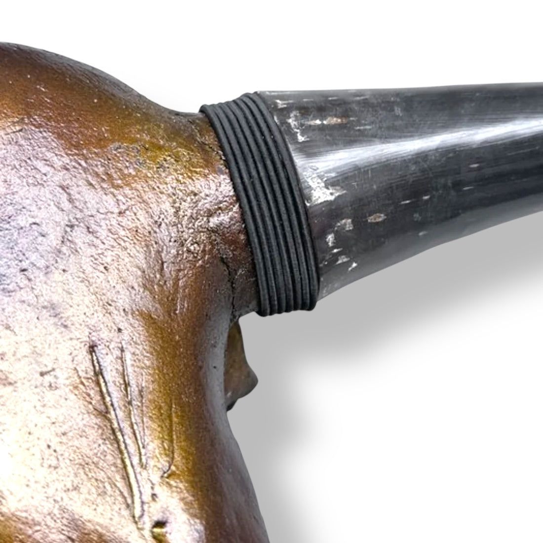 Stieren schedel metallic bruin