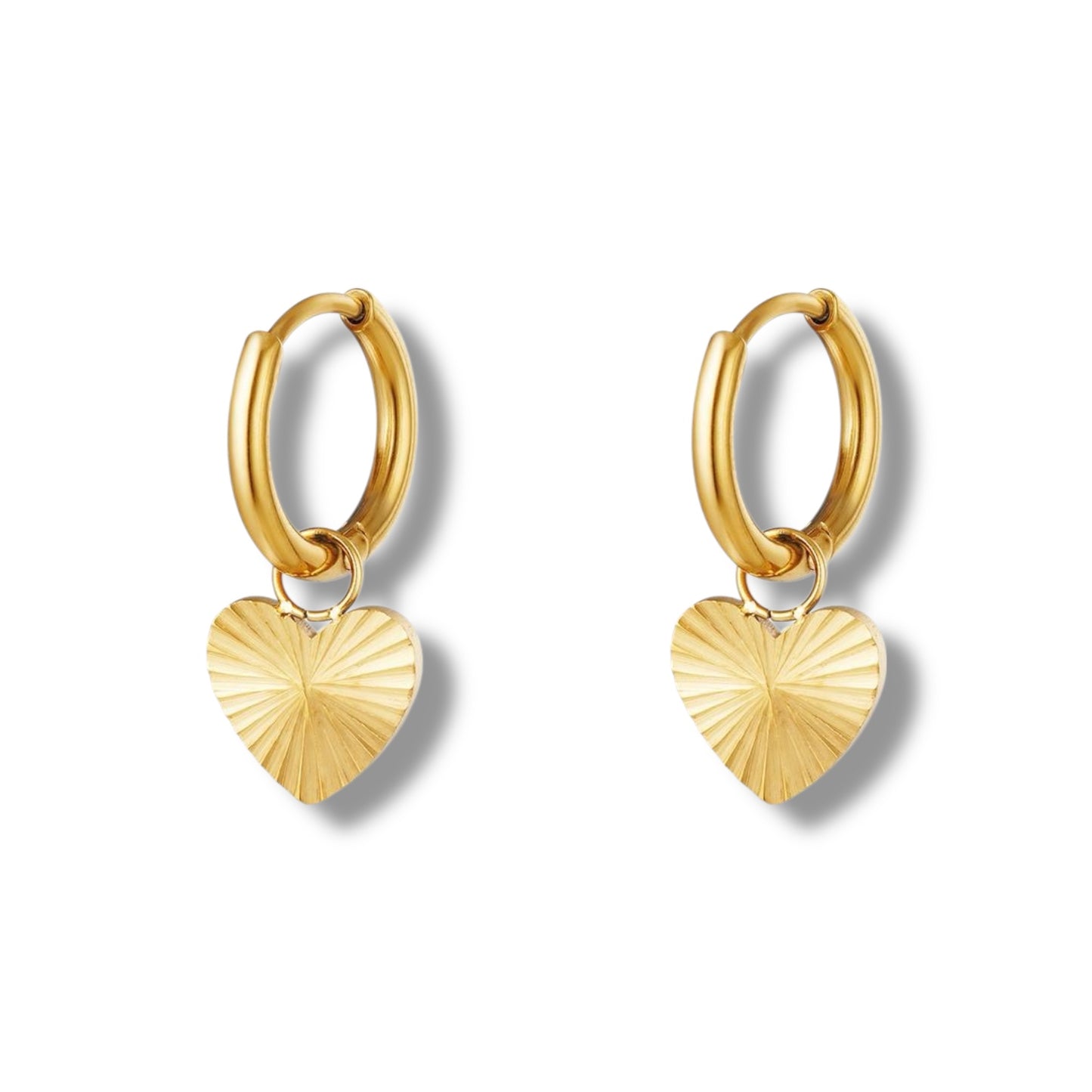 Gouden oorbellen met hart