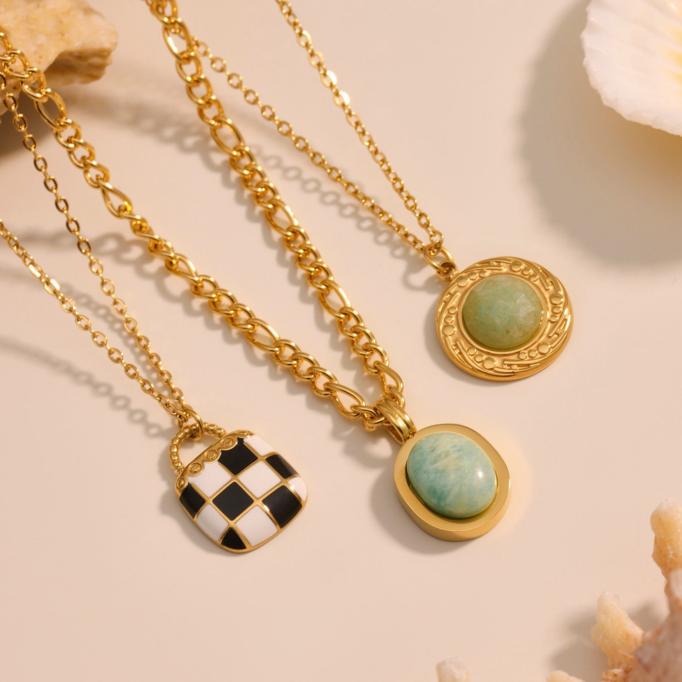 Gouden Ketting met turquoise hanger