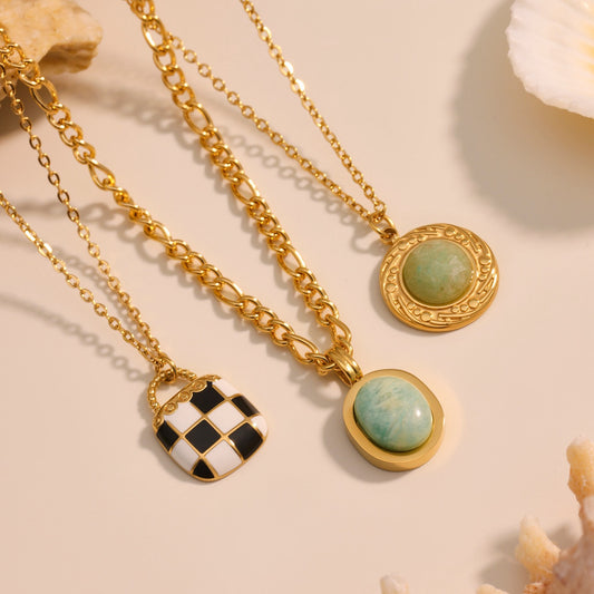 Gouden Ketting met turquoise hanger