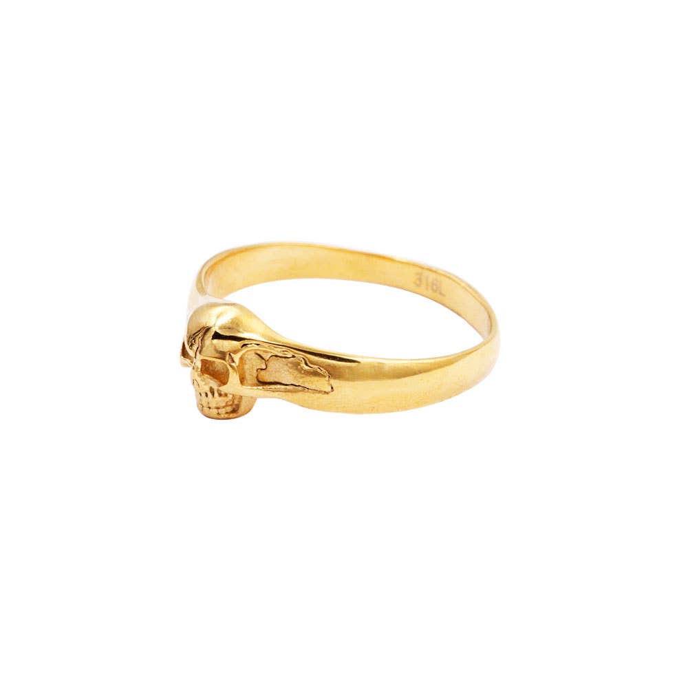Skull Ring Goud