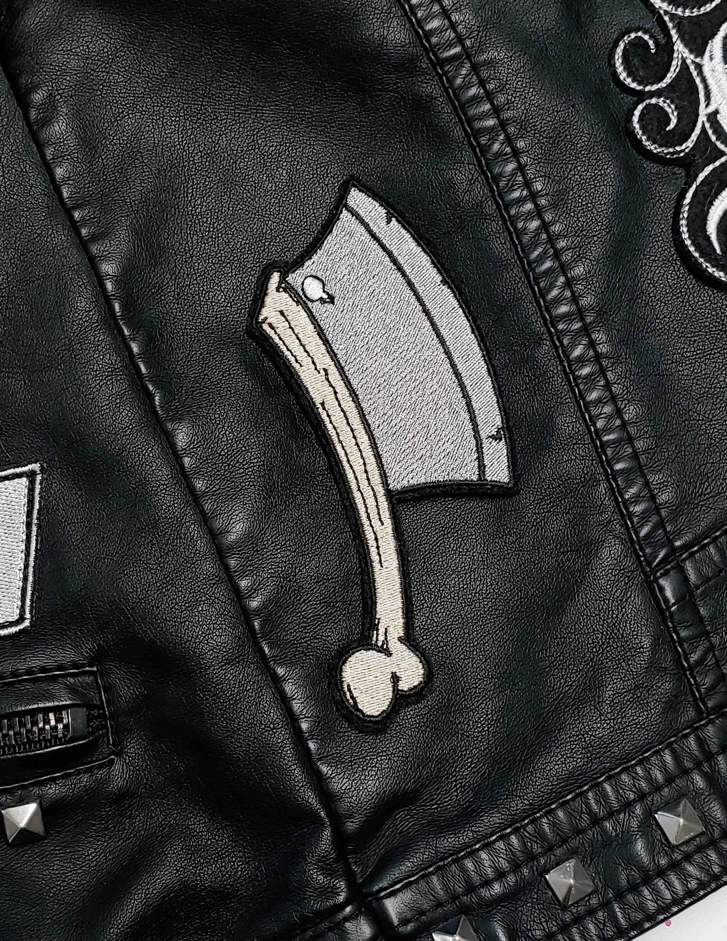Meat Cleaver Iron On Embroidered Patch