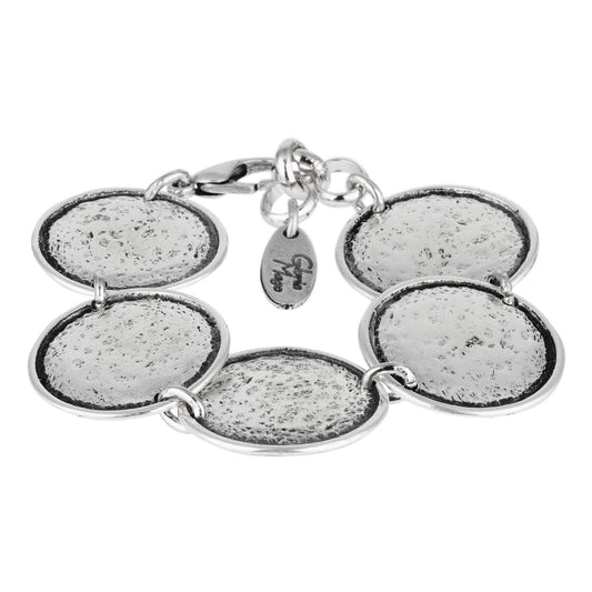 Zilveren gehamerde Moon Armband