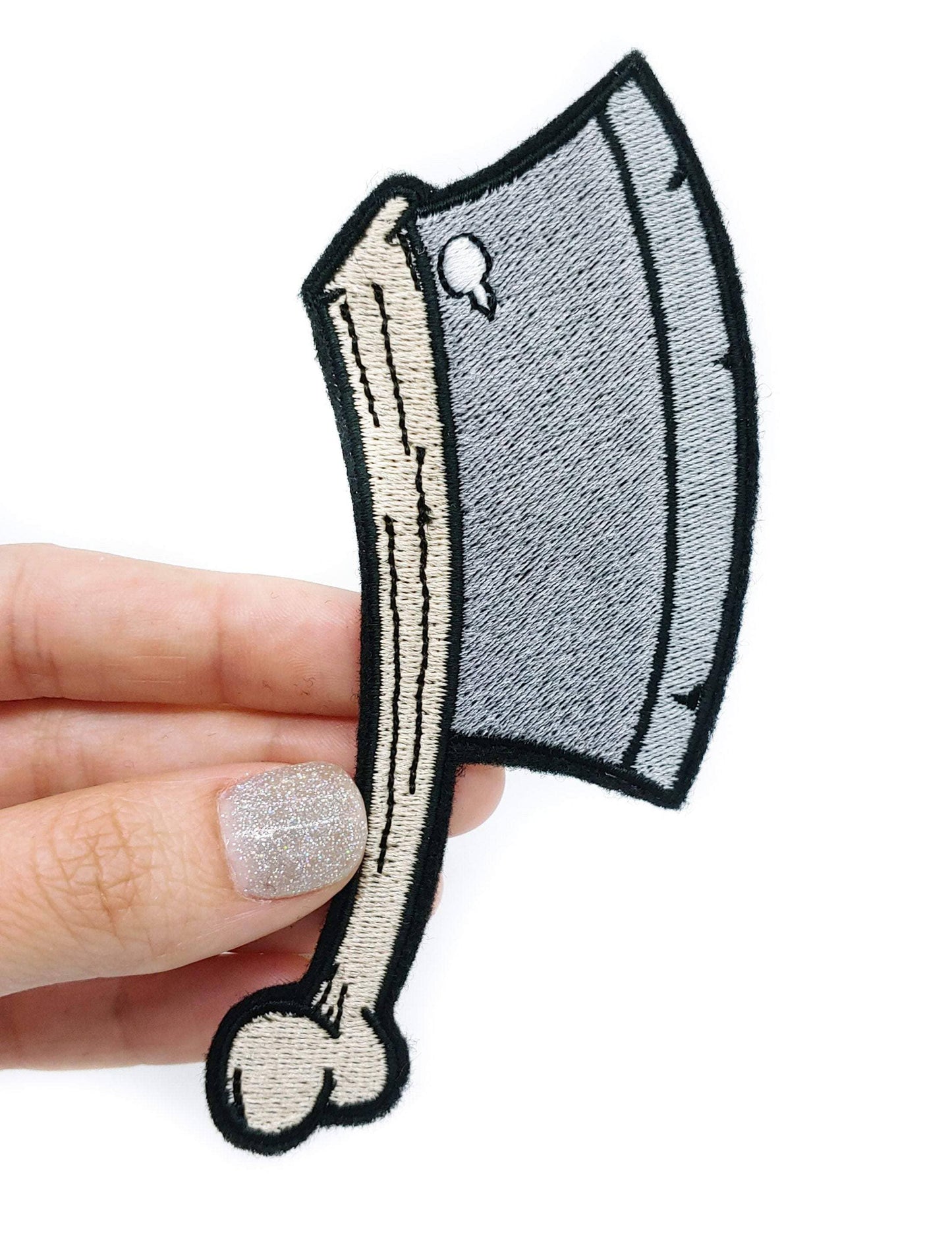 Meat Cleaver Iron On Embroidered Patch