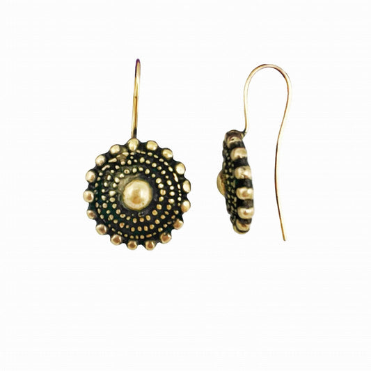 Charro earring in gold zamnak. Hook closure