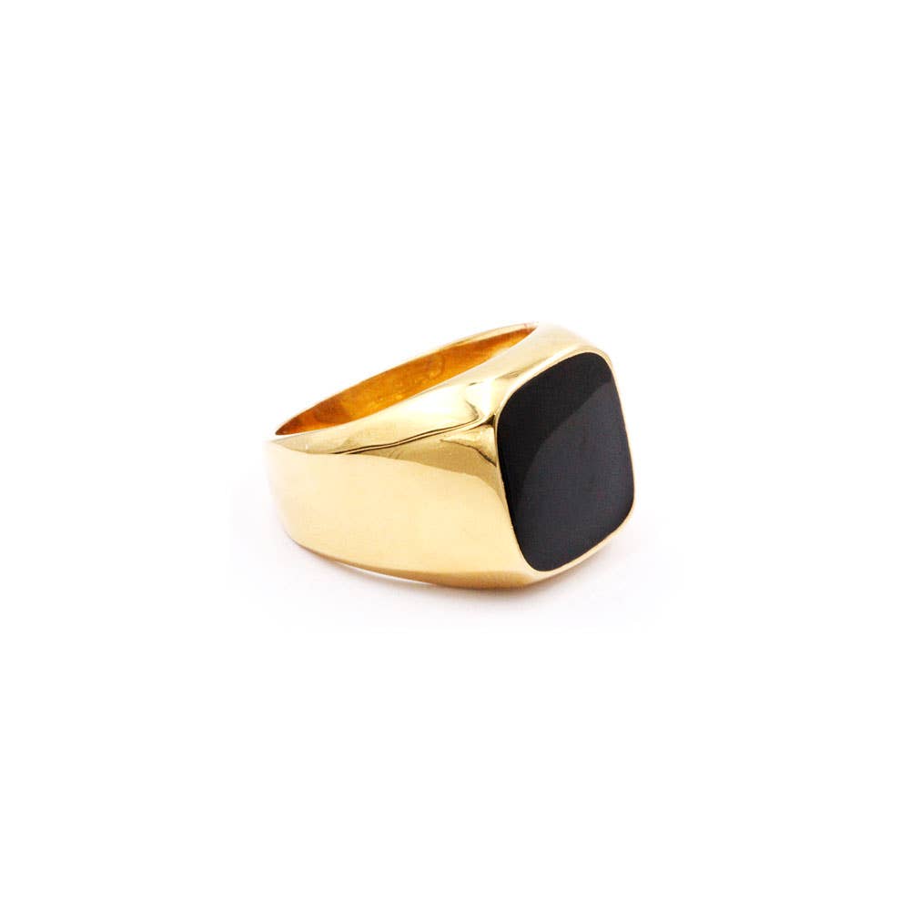 Gouden Ring met Zwarte Steen