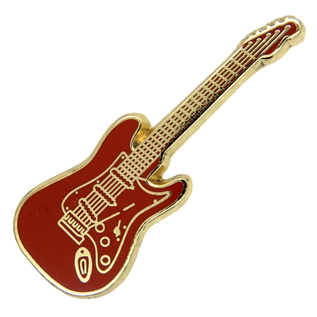 Guitar pin red gold