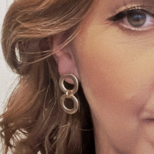 Double gold hoop earring
