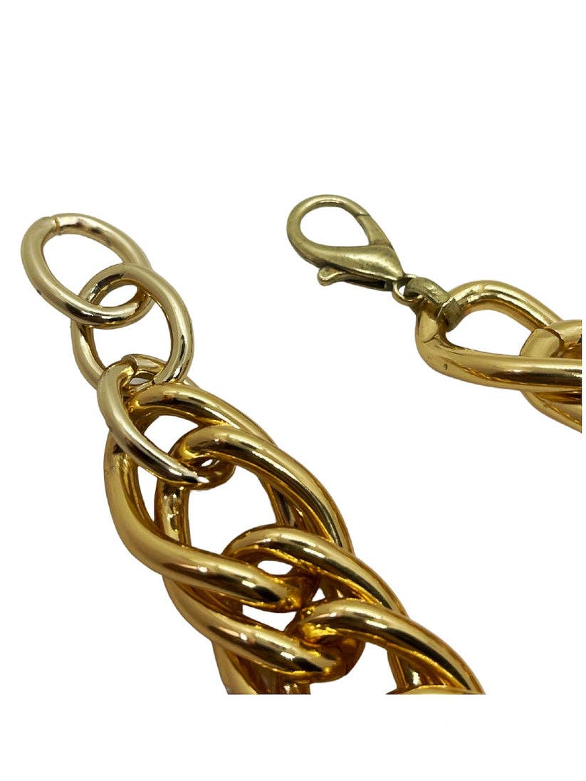 Dubbele schakel armband gouden