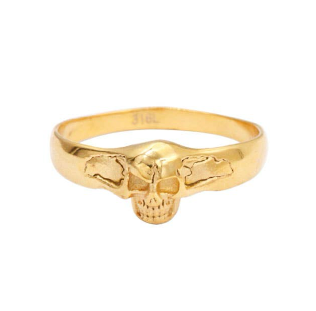 Skull Ring Goud