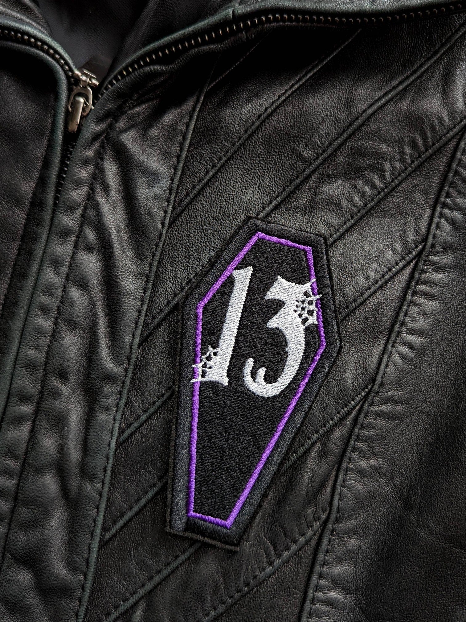13 Coffin Iron On Embroidered Patch