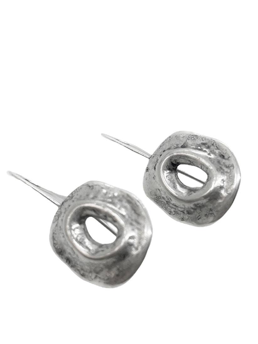 Savage silver plated hook earring