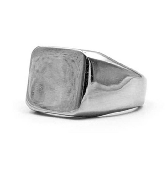 Zilverkleurige Zegel Ring