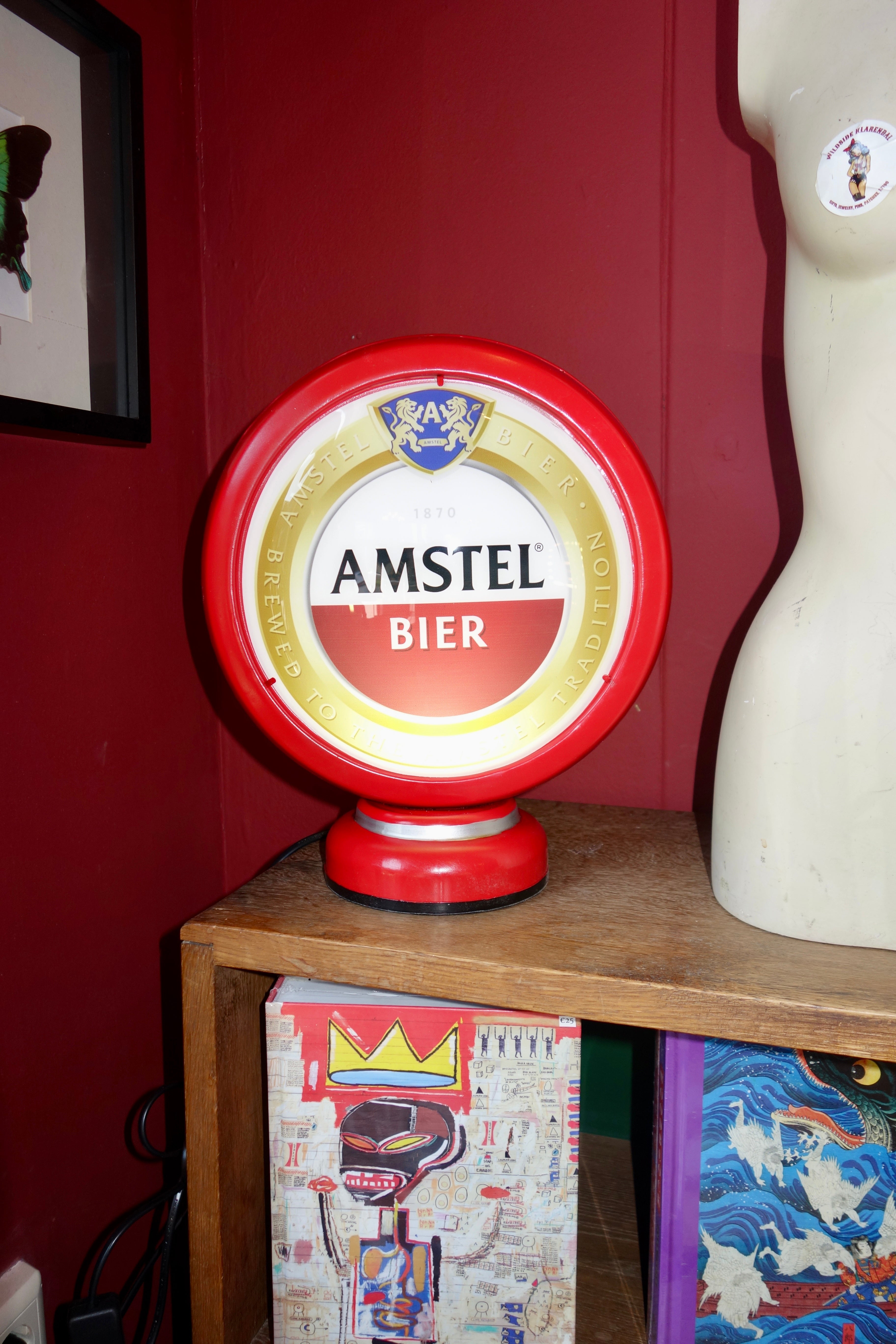 Vintage Amstel Bier Lamp op standaard
