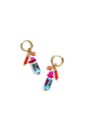 Elegant Pink & Blue Bead Earrings for Spring/Summer