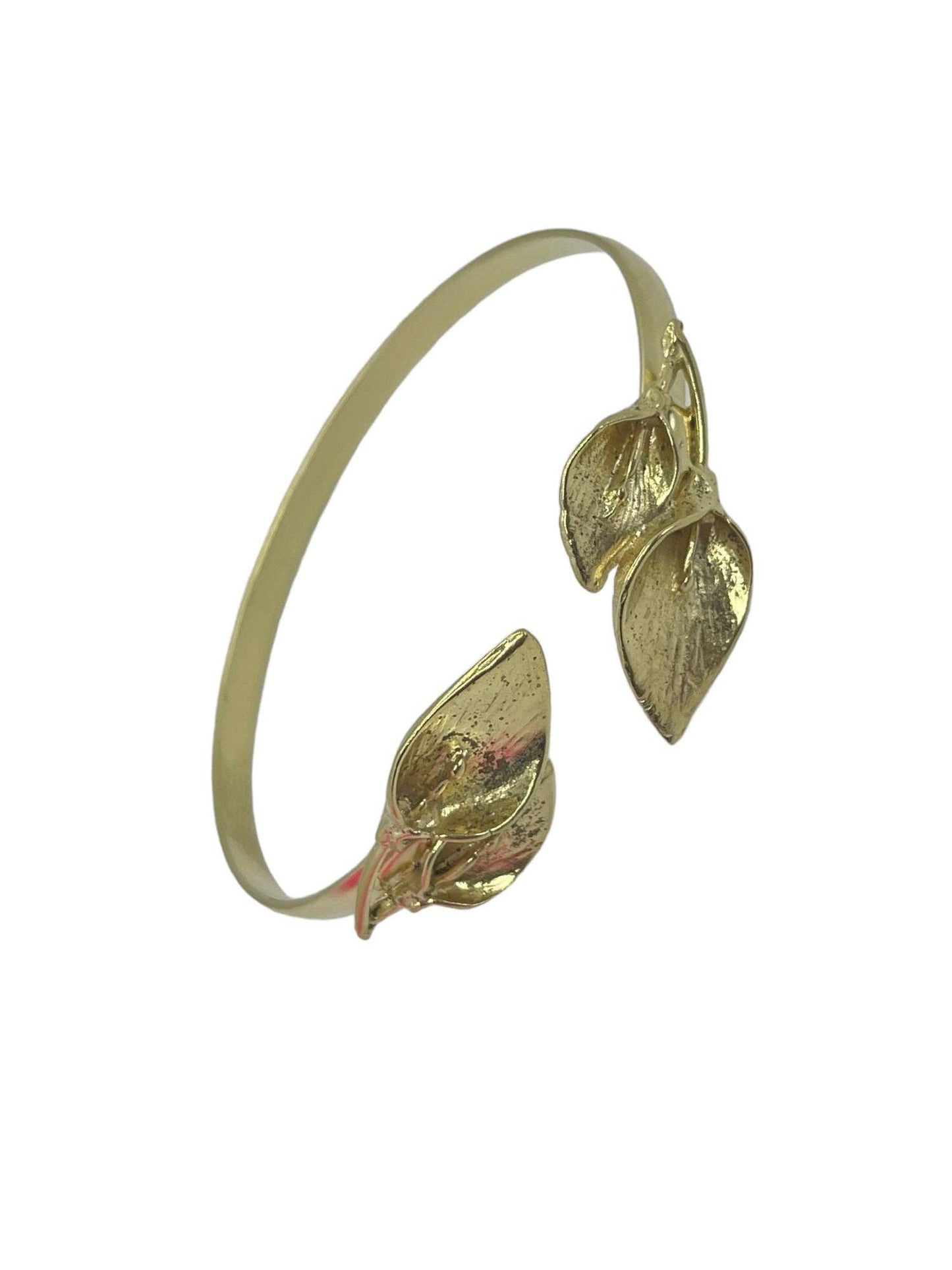 Double cleats bracelet in adjustable gold-plated brass