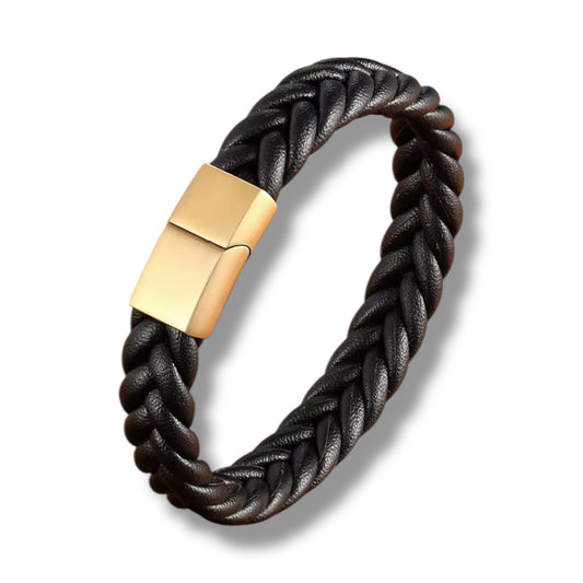 Zwarte Leren Armband