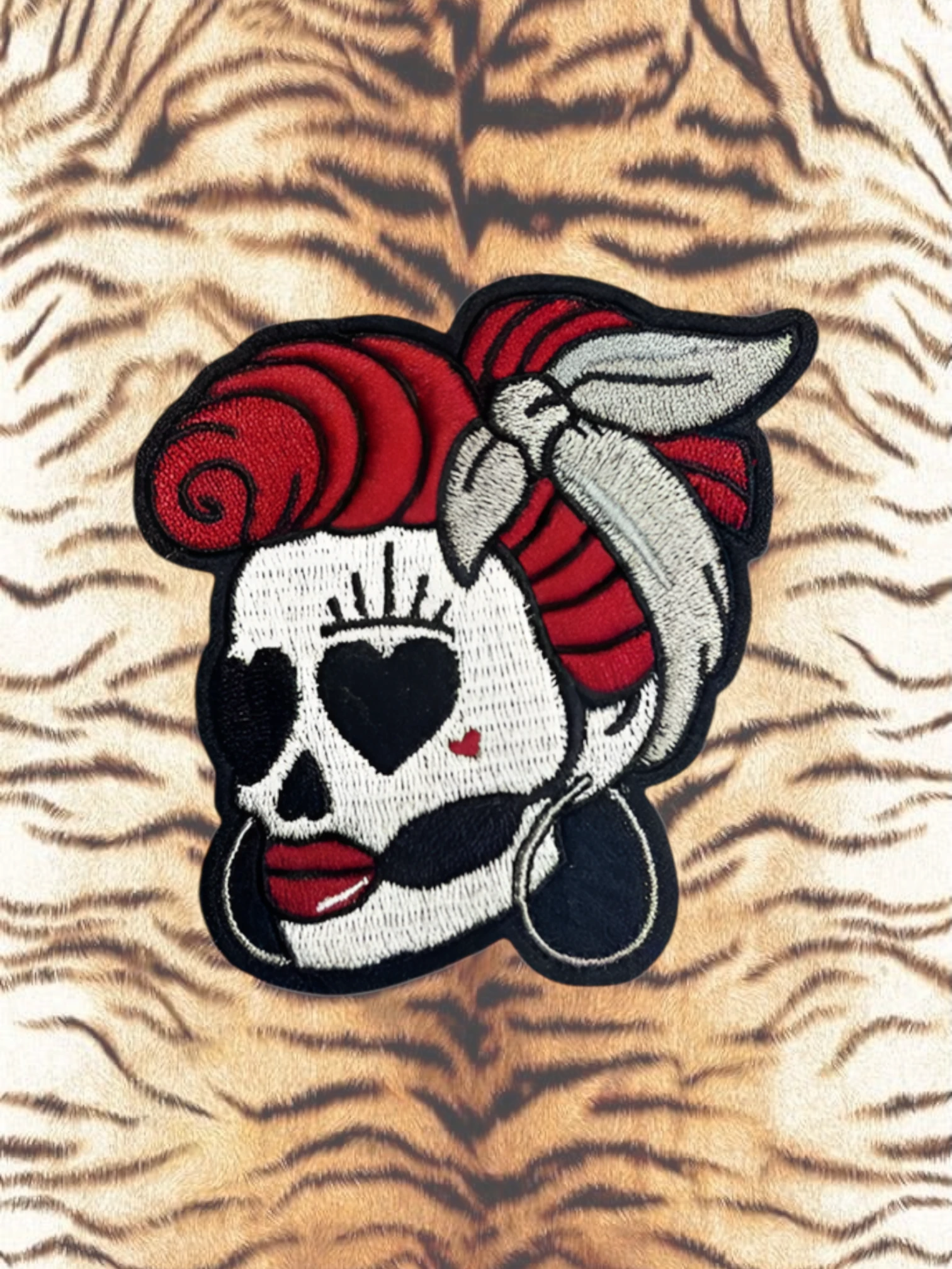 Parche rojo “Skull Poulette”