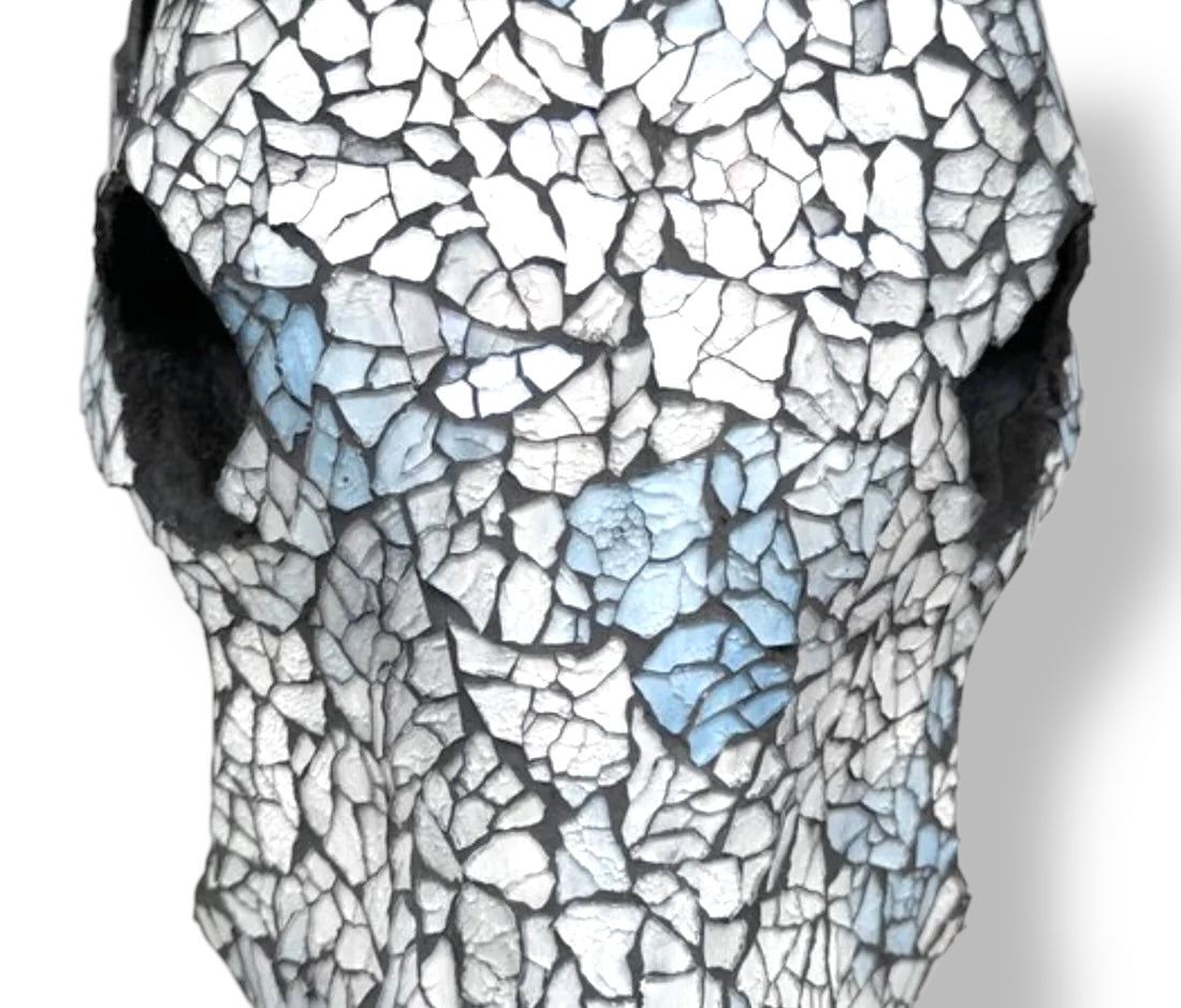 Cow Skull - Light Blue Mosaic